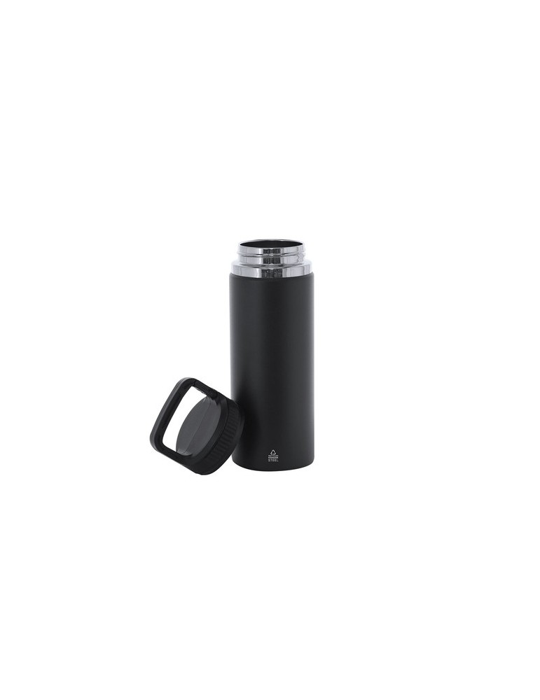 Bidon Éco-responsable Thermique Nabrax Couleurs : vert clair Matières : acier inoxydable recyclé marquage couleur éclatante