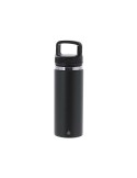 Bidon Éco-responsable Thermique Nabrax Couleurs : noir Matières : acier inoxydable recyclé personnalisation rapide en France