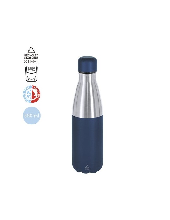 Bidon Thermique Éco-responsable de 1,5 L - Fanox Couleurs : noir Matières : acier inoxydable recyclé marquage laser ultra précis