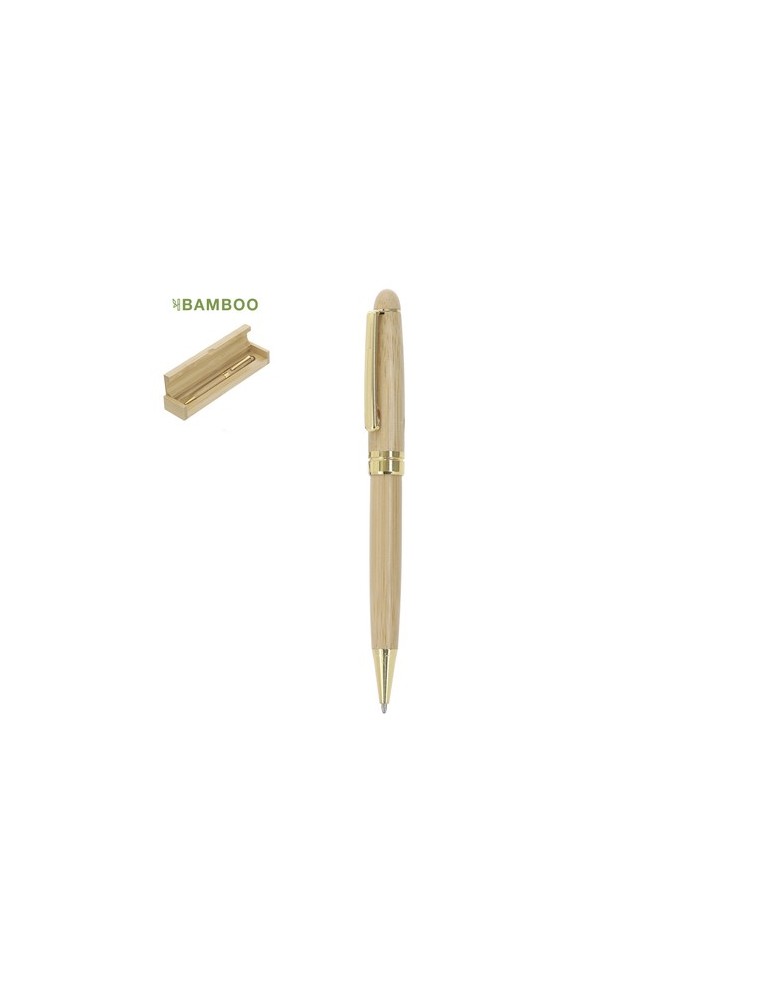 Stylo publicitaire personnalisé Holan Matières : bambou Couleurs : naturel personnalisable avec votre logo