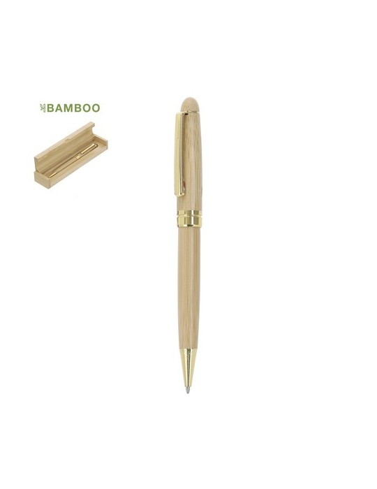Stylo publicitaire personnalisé Holan Matières : bambou Couleurs : naturel personnalisable avec votre logo