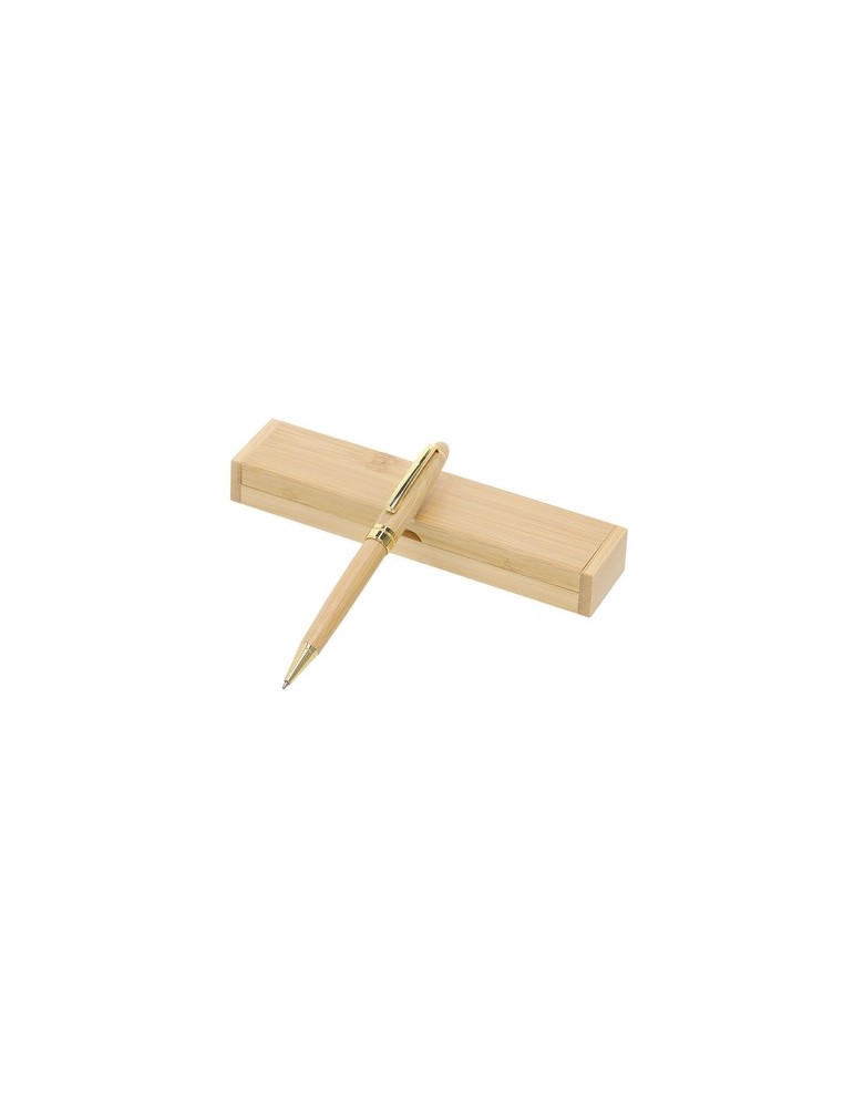 Stylo publicitaire personnalisé Holan Matières : bambou Couleurs : naturel cadeau entreprise pas cher