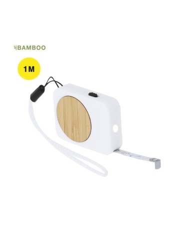 Mètre publicitaire 1m Grade Neuver Matières : bambou Couleurs : blanc 2