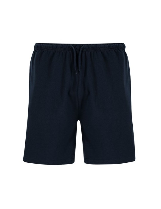 Short publicitaire personnalisé Raffy Matières : coton Taille textile : S Couleurs : bleu marine foncé personnalisation sur mesu