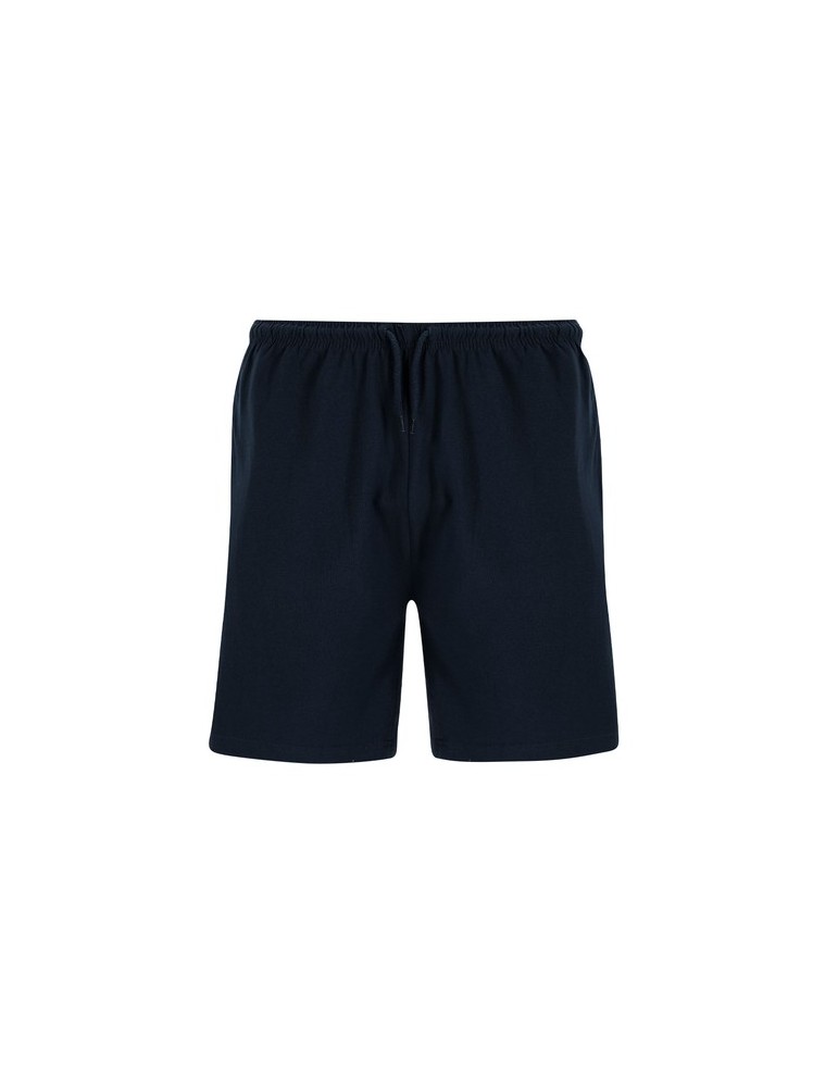 Short publicitaire personnalisé Raffy Matières : coton Taille textile : L Couleurs : bleu marine foncé personnalisable avec votr