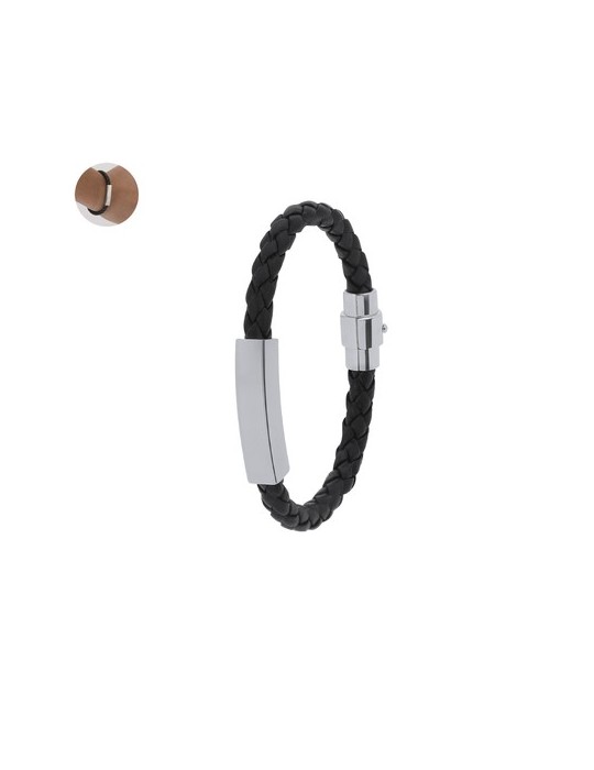 Bracelet personnalisé en cuir avec gravure Karasef personnalisable avec votre logo