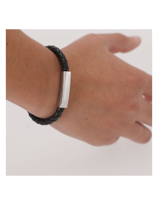 Bracelet personnalisé en cuir avec gravure Karasef impression haute définition