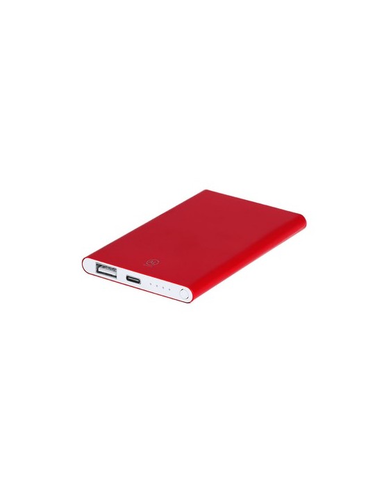 Power Bank  personnalisé Backen Matières : aluminium recyclé  Couleurs : rouge marquage laser ultra précis