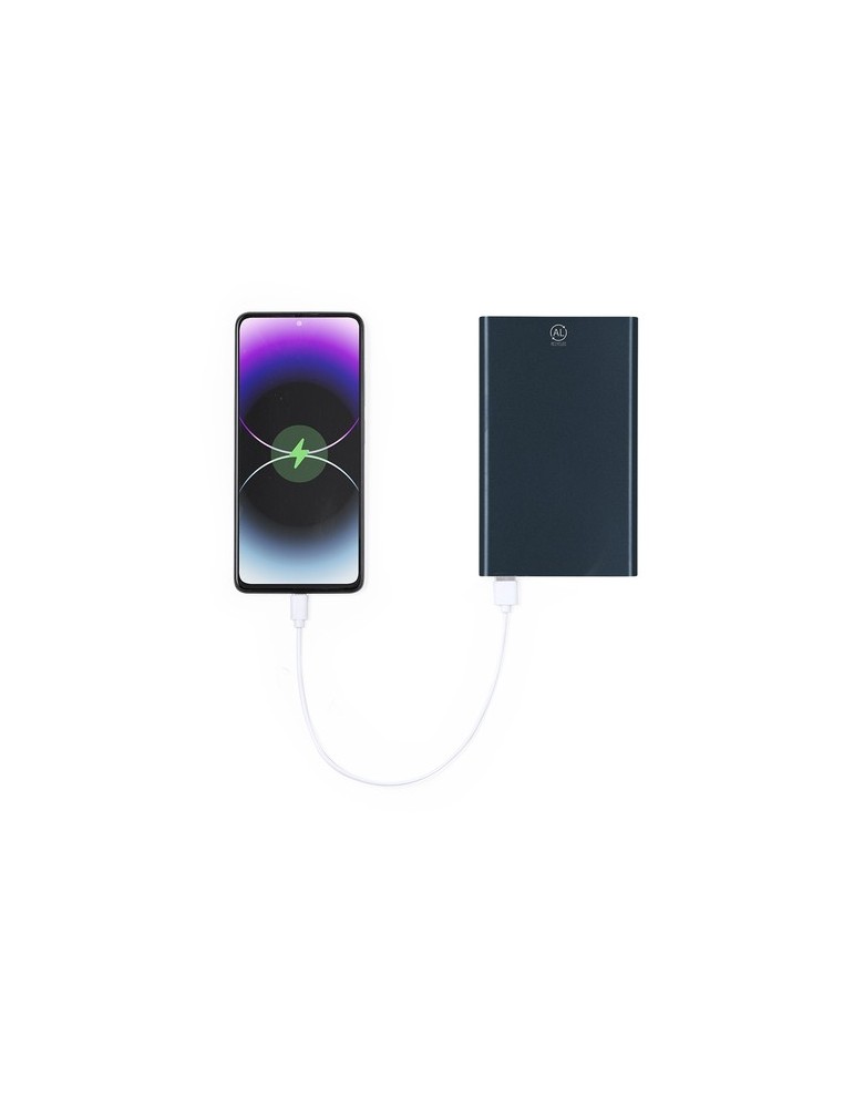 Power Bank  personnalisé Backen Matières : aluminium recyclé  Couleurs : noir objet promo petit budget