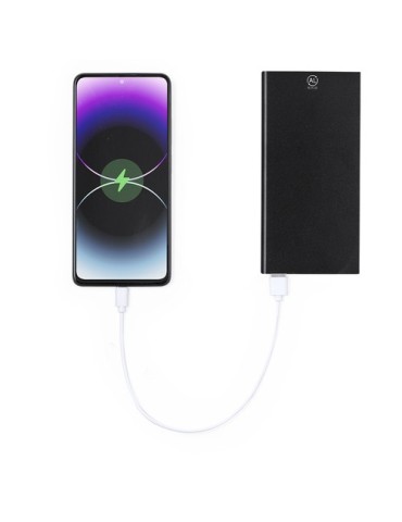 Power Bank  Barrols - Chargeur portable 10000mAh Matières : aluminium recyclé  Couleurs : noir personnalisation sur mesure