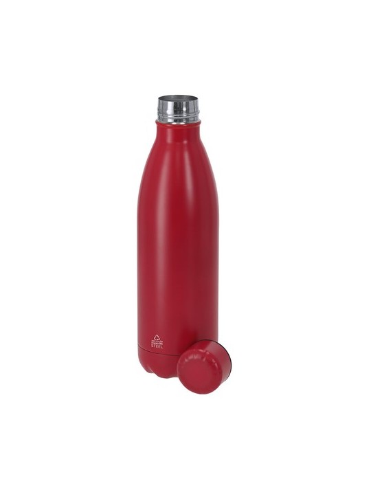Bidon  personnalisé Brendan Couleurs : argenté Matières : acier inoxydable recyclé marquage laser ultra précis