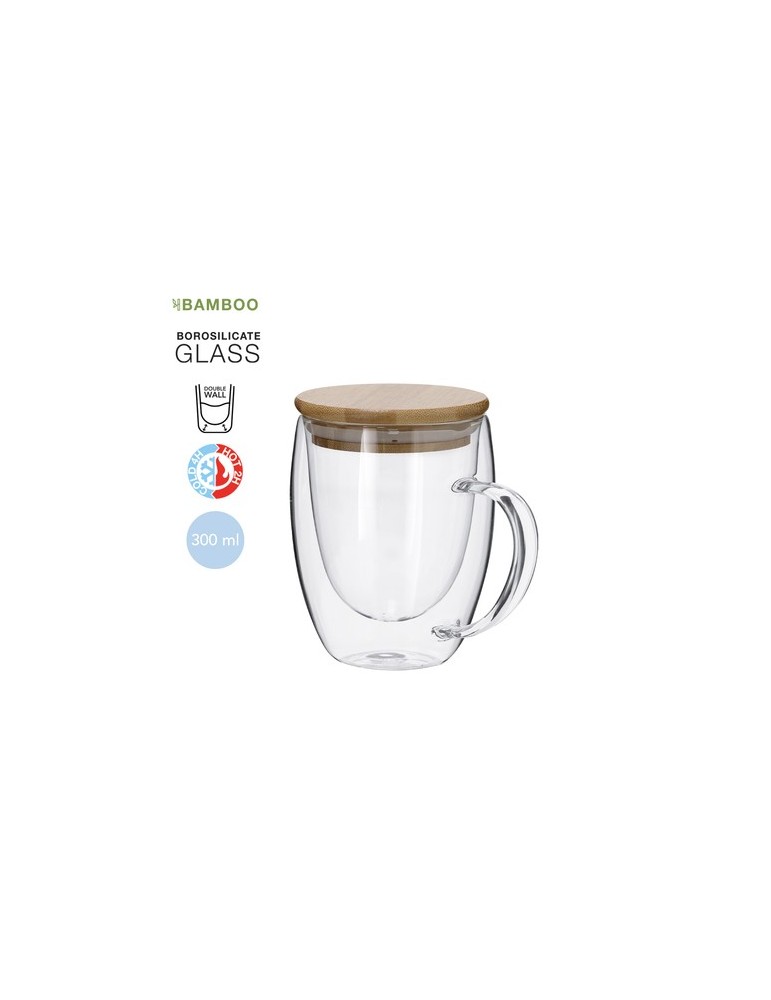 Tasse Thermique Pratique Helmar Matières : bambou Couleurs : naturel personnalisable avec votre logo