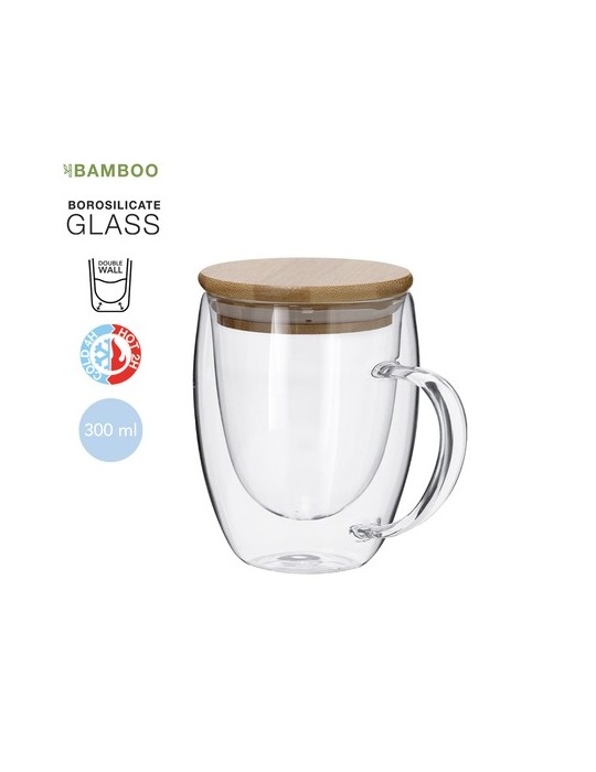 Tasse Thermique Pratique Helmar Matières : bambou Couleurs : naturel personnalisable avec votre logo