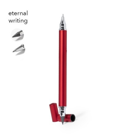 Stylo Crayon Personnalisable 2 en 1 Éternel May Couleurs : rouge objet promotionnel éco-responsable