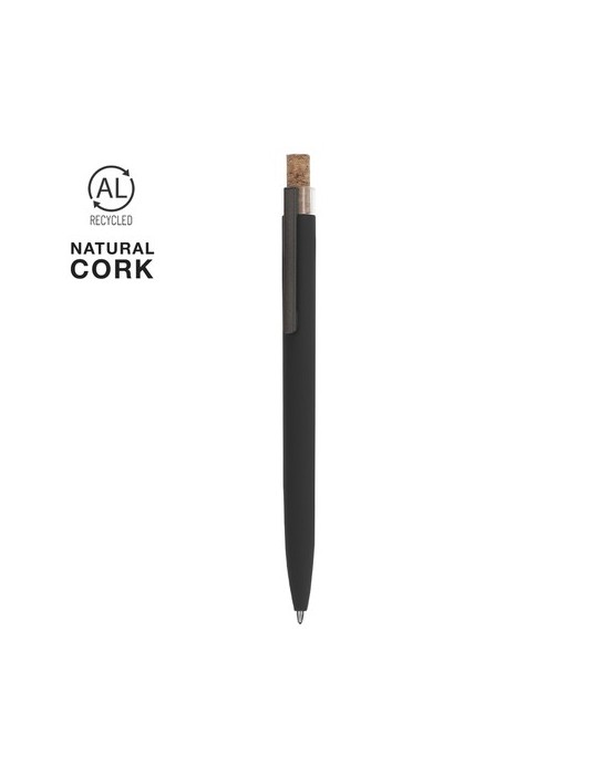 Stylo pratique Xarlon Matières : liège Couleurs : gris marquage laser ultra précis