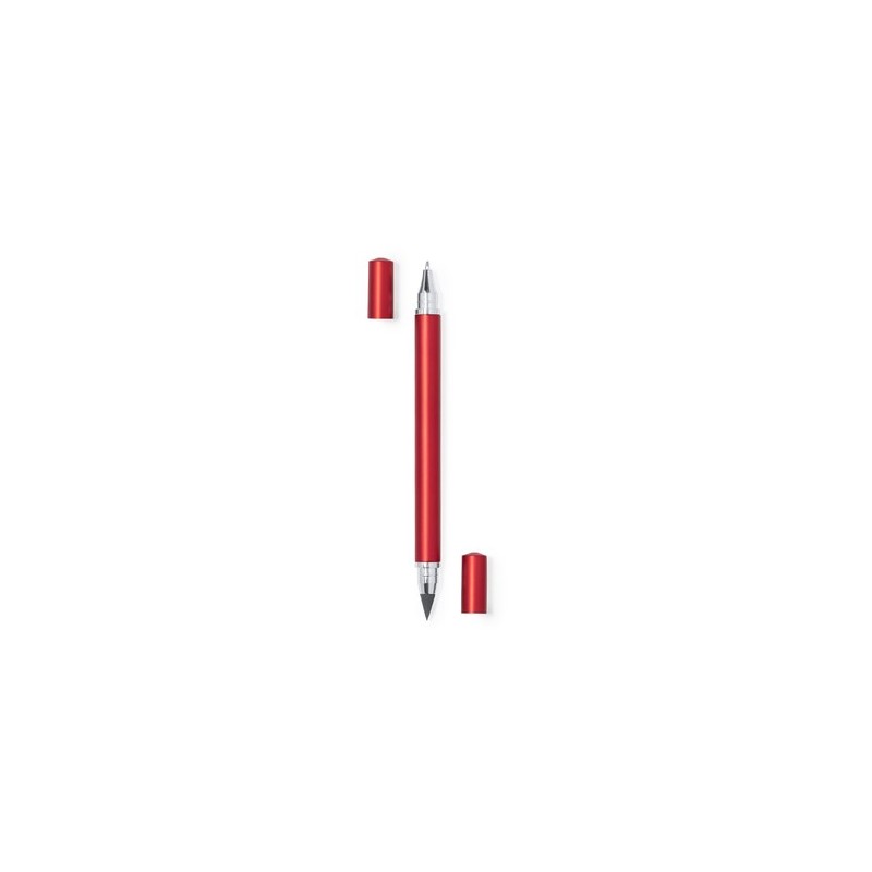 Stylo Crayon Personnalisable 2 en 1 Éternel May Couleurs : rouge personnalisable avec votre logo