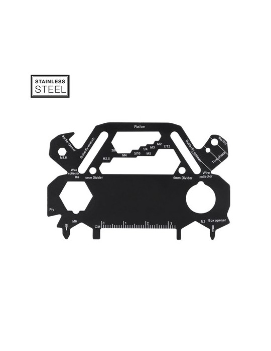 Multi Outils Polyvalent Borex Matières : acier inoxydable Couleurs : noir personnalisable avec votre logo