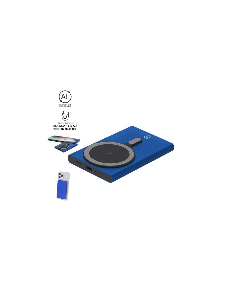 Power Bank Pratique Bertex Matières : aluminium recyclé  Couleurs : bleu objet promotionnel éco-responsable