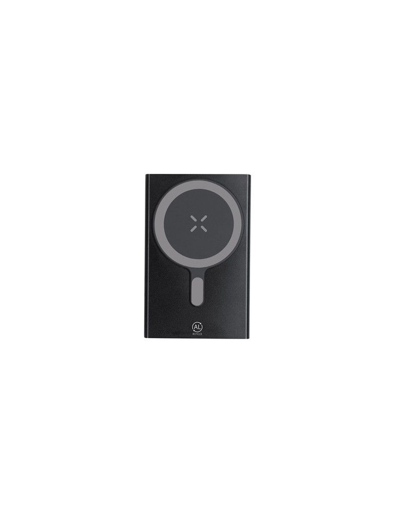 Power Bank Pratique Bertex Matières : aluminium recyclé  Couleurs : noir personnalisable avec votre logo