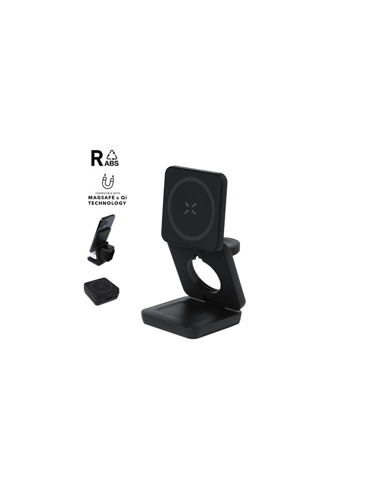 Chargeur Pratique Komal Matières : ABS recyclé Couleurs : noir personnalisable avec votre logo