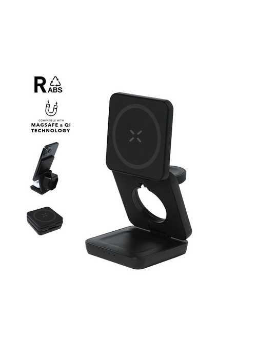 Chargeur Pratique Komal Matières : ABS recyclé Couleurs : noir personnalisable avec votre logo