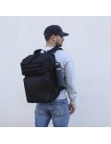 Sac à Dos publicitaire  Bruxdul Couleurs : noir Matières : polyester recyclé objet promotionnel éco-responsable
