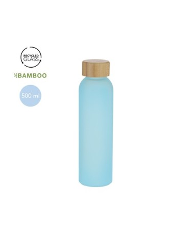 Bidon publicitaire  Tistak Matières : bambou Couleurs : bleu marquage laser ultra précis