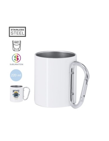 Tasse personnalisée de sublimation  Beesbur Matières : acier inoxydable Couleurs : blanc 2