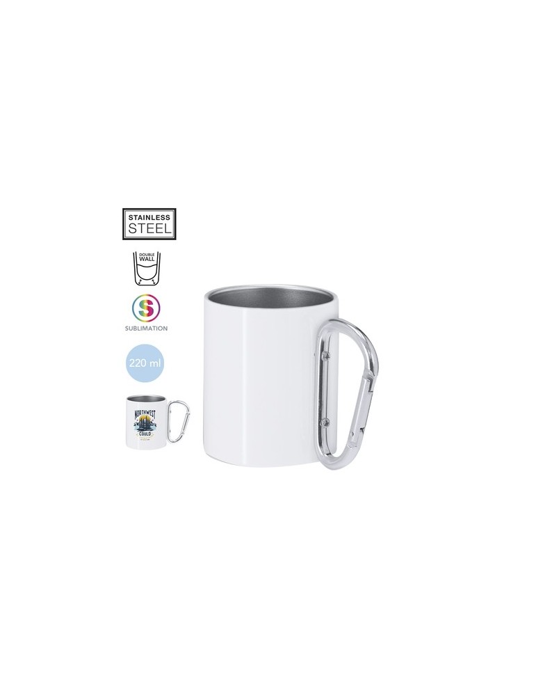 Tasse personnalisée de sublimation  Beesbur Matières : acier inoxydable Couleurs : blanc personnalisable avec votre logo