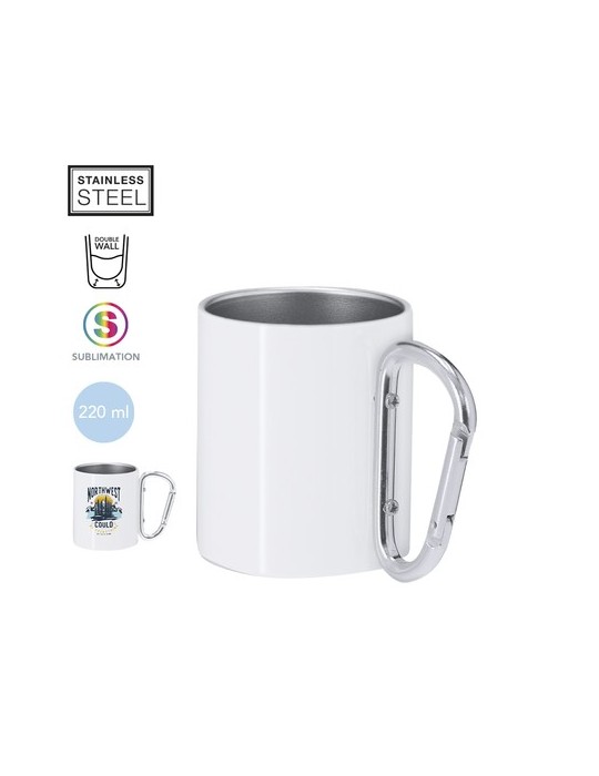 Tasse personnalisée de sublimation  Beesbur Matières : acier inoxydable Couleurs : blanc personnalisable avec votre logo