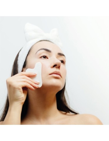 Masseur Facial Éco-responsable Personnalisé Kunkor Couleurs : blanc Matières : jade impression haute définition