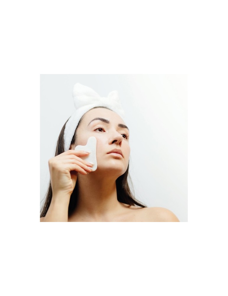 Masseur Facial Éco-responsable Personnalisé Kunkor Couleurs : blanc Matières : jade impression haute définition