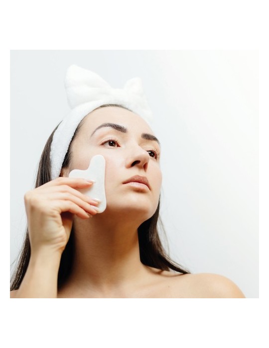 Masseur Facial Éco-responsable Personnalisé Kunkor Couleurs : blanc Matières : jade impression haute définition