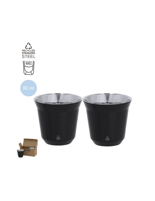 Set de Verres publicitaires Kodet Couleurs : noir Matières : acier inoxydable recyclé goodies publicitaire événementiel