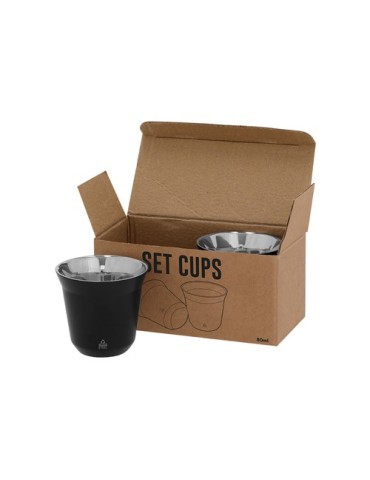 Set de Verres publicitaires Kodet Couleurs : noir Matières : acier inoxydable recyclé marquage laser ultra précis