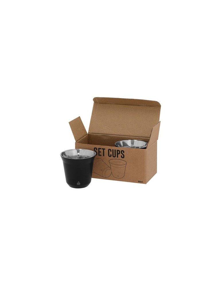 Set de Verres publicitaires Kodet Couleurs : noir Matières : acier inoxydable recyclé marquage laser ultra précis