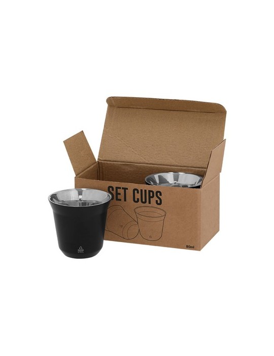 Set de Verres publicitaires Kodet Couleurs : noir Matières : acier inoxydable recyclé marquage laser ultra précis