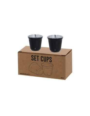 Set de Verres publicitaires Kodet Couleurs : noir Matières : acier inoxydable recyclé cadeau collaborateur premium