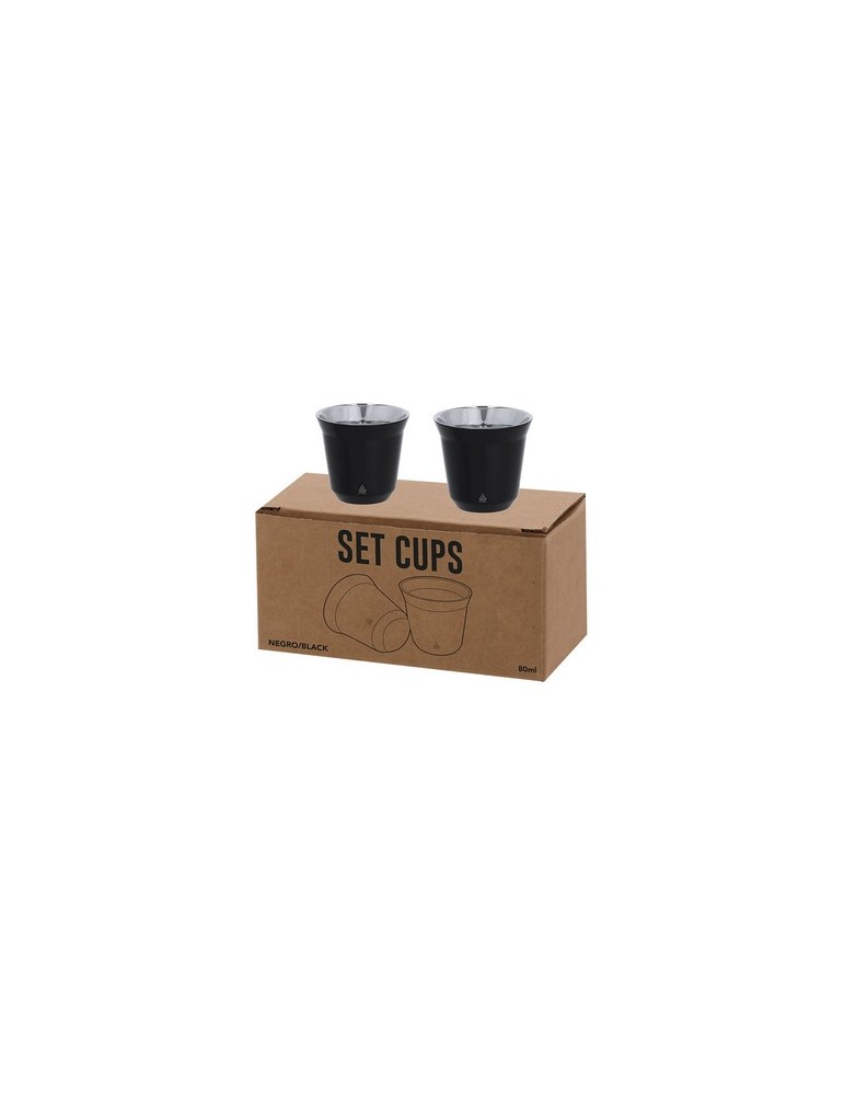 Set de Verres publicitaires Kodet Couleurs : noir Matières : acier inoxydable recyclé cadeau collaborateur premium
