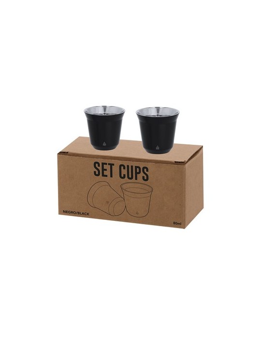 Set de Verres publicitaires Kodet Couleurs : noir Matières : acier inoxydable recyclé cadeau collaborateur premium