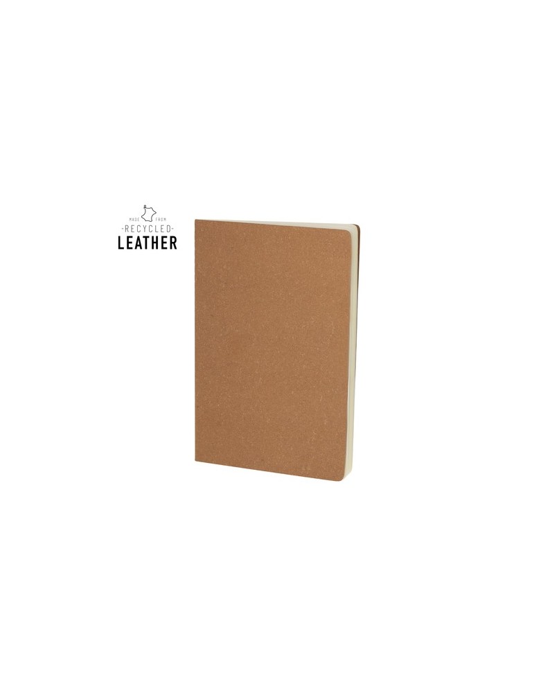 Cahier publicitaire personnalisé Atrex Matières : cuir recyclé Couleurs : naturel goodies publicitaire événementiel
