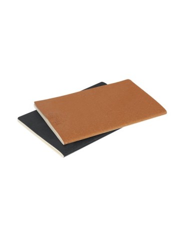 Cahier publicitaire personnalisé Atrex Matières : cuir recyclé Couleurs : naturel cadeau collaborateur premium