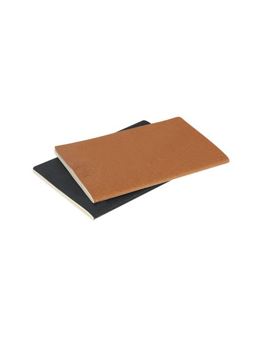 Cahier publicitaire personnalisé Atrex Matières : cuir recyclé Couleurs : naturel cadeau collaborateur premium