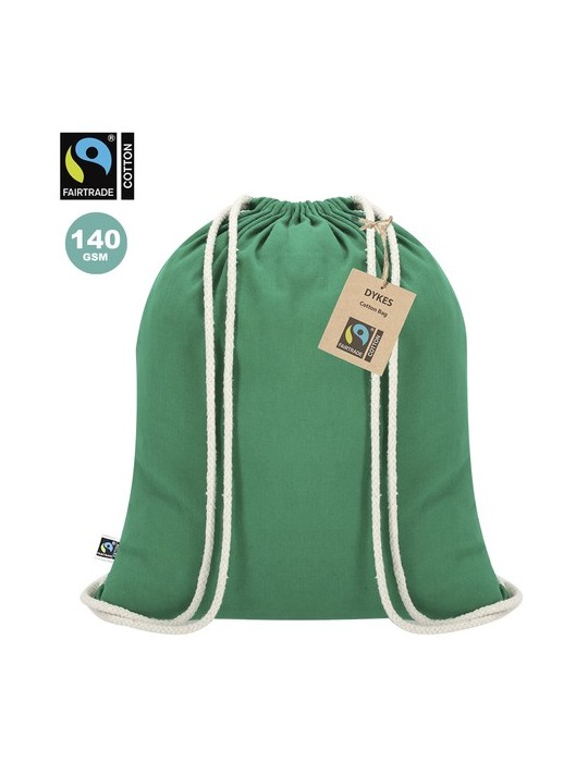 Sac à Dos Éco-responsable Personnalisé Fairtrade Dykes Matières : coton Couleurs : vert personnalisation rapide en France