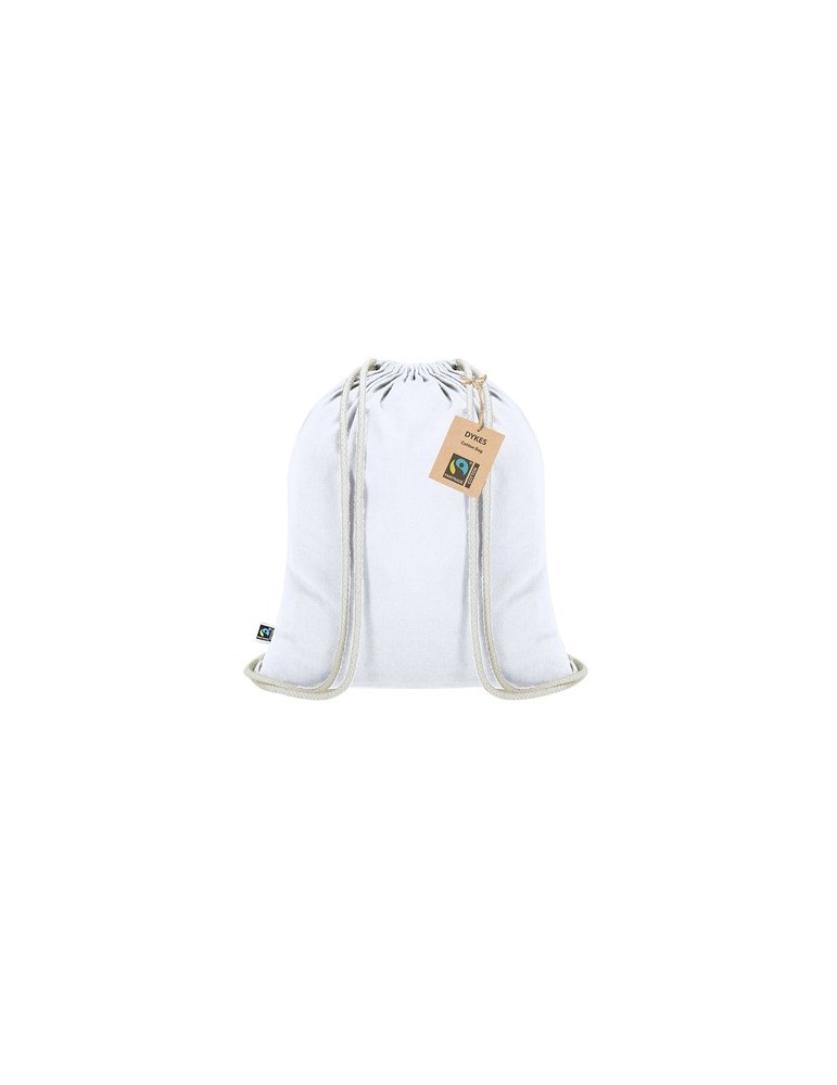 Sac à Dos Éco-responsable Personnalisé Fairtrade Dykes Matières : coton Couleurs : noir marquage laser ultra précis