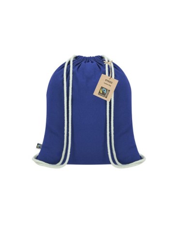 Sac à Dos Éco-responsable Personnalisé Fairtrade Dykes Matières : coton Couleurs : bleu marquage laser ultra précis