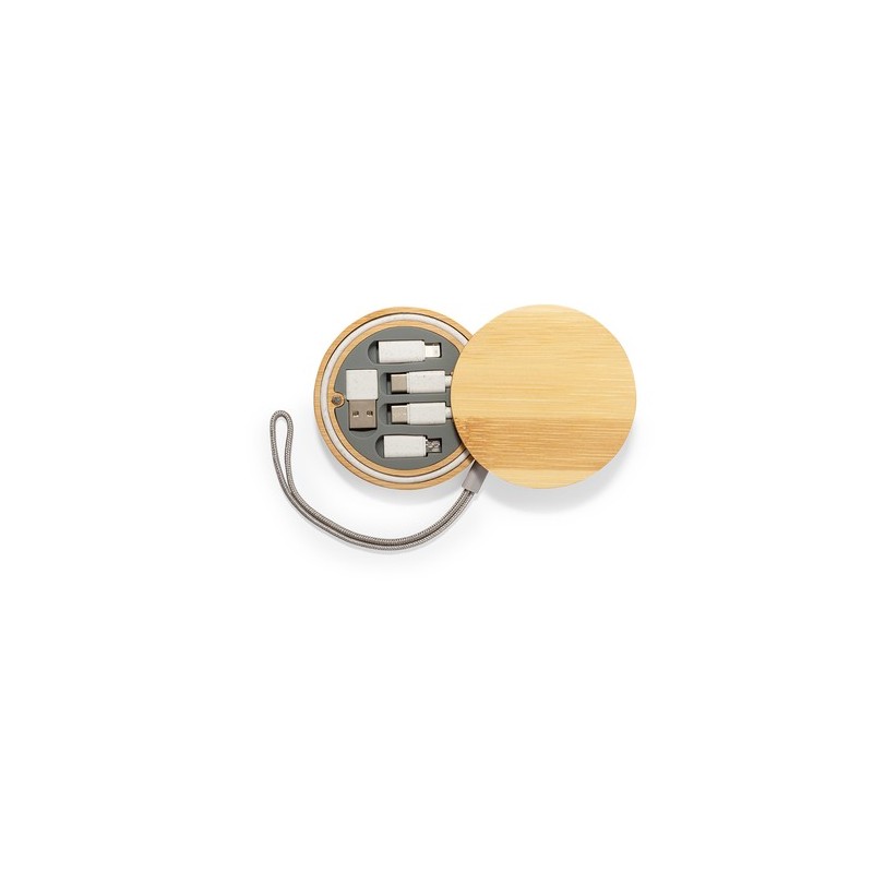 Câbles de Charge Éco-responsables Personnalisés - Chaconix Matières : bambou personnalisable avec votre logo