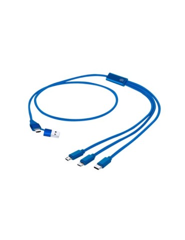 Câble de Charge publicitaire personnalisé Clodan Matières : aluminium Couleurs : bleu cadeau collaborateur premium