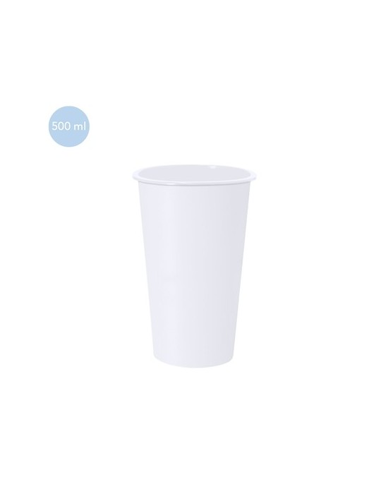 Verre publicitaire 500 ml personnalisé Niklas Matières : polypropylène (PP) Couleurs : blanc marquage laser ultra précis