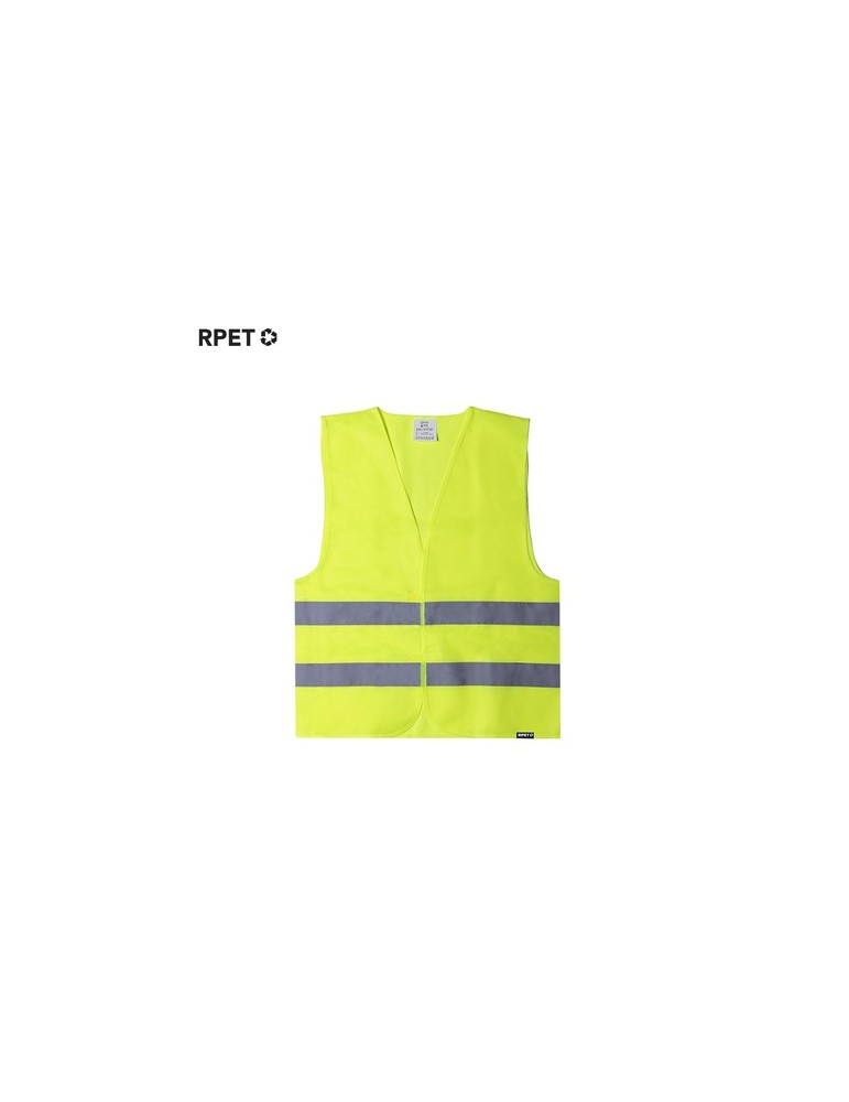 Gilet publicitaire réfléchissant Kastor Couleurs : jaune Matières : polyester recyclé personnalisable avec votre logo